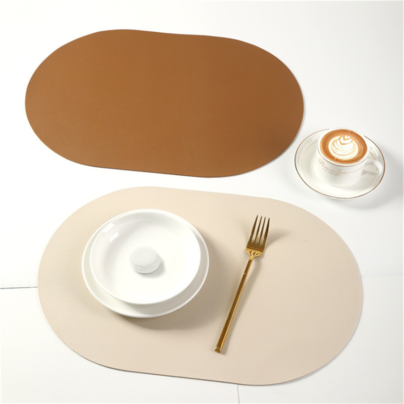 Food Prep Mat - Alas Meja Makan Oval Kulit PU