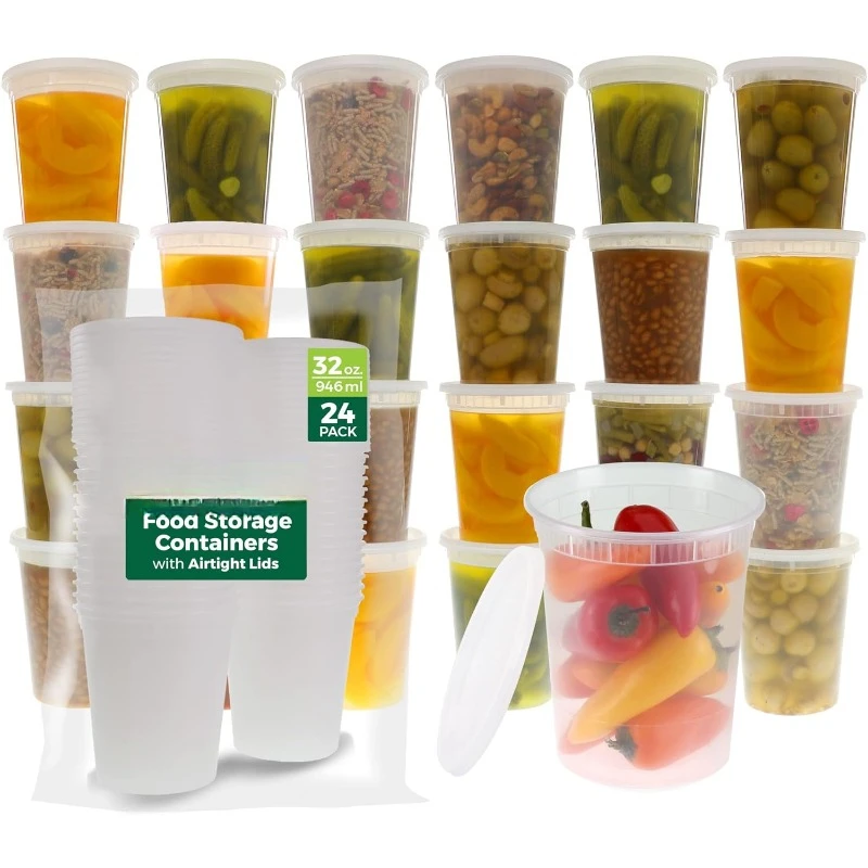 Meal Prep Container - Wadah Deli plastik 8oz-32 Oz dengan