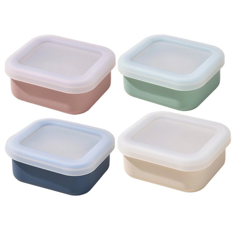 Meal Prep Container - Cetakan Silikon AB33-4-Pack Dengan Tutup Untuk