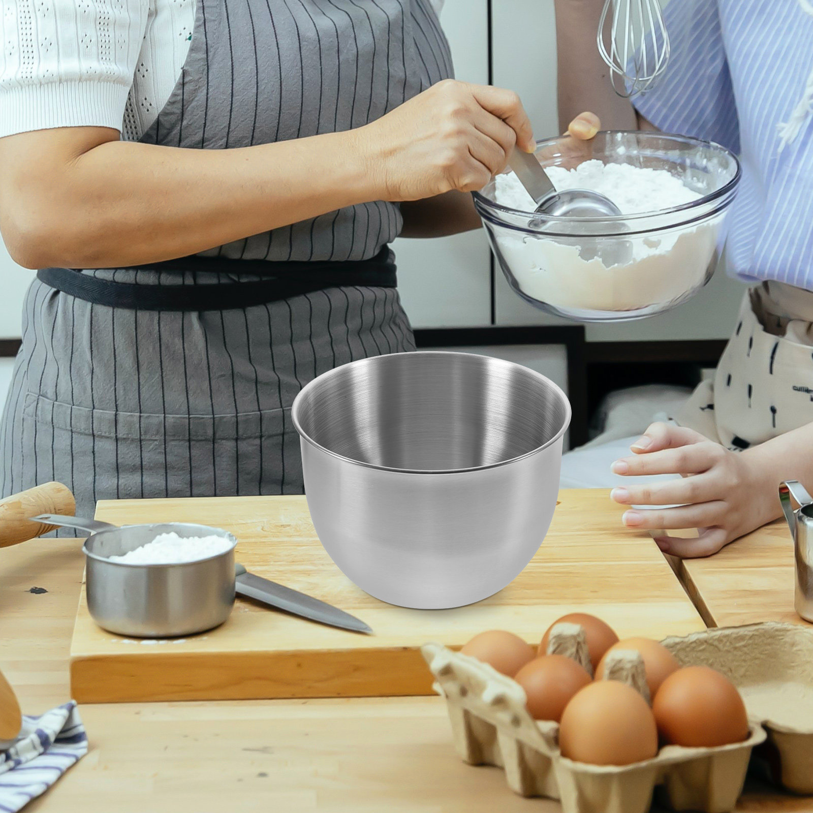 Meal Prep Bowl - Mangkuk Pencampur Stainless Steel Tebal, Mangkuk
