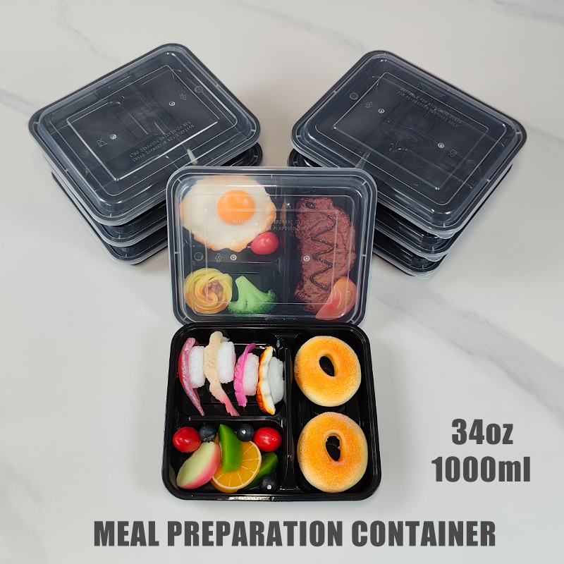 Meal Prep Gym - 3 Kompartemen 34 Oz/1000 Ml, 12/35