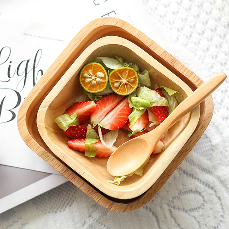 1 Buah Mangkuk Kayu Persegi 4  - Meal Prep Bowl ulasan dan harga