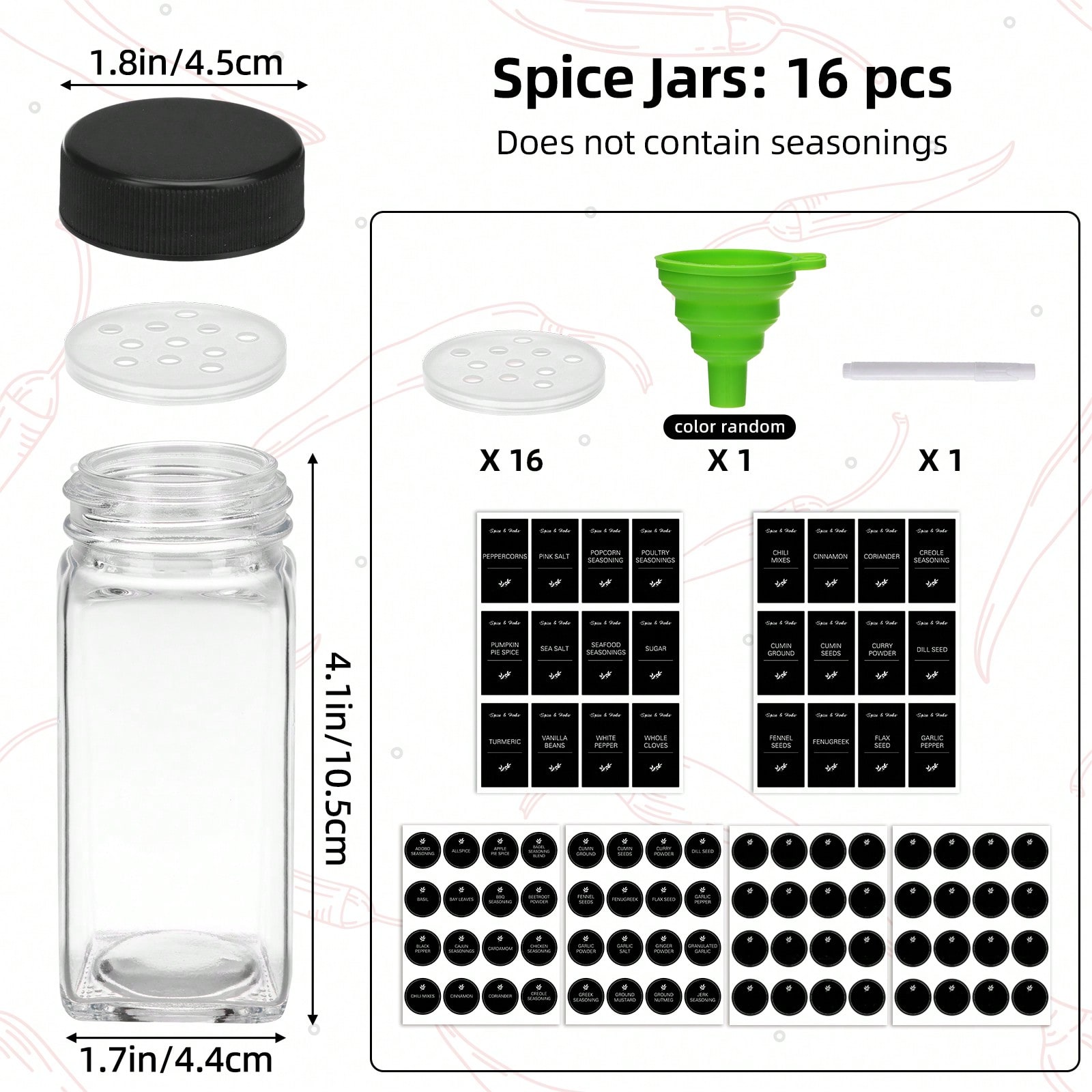 16/24-Pak Stoples Bumbu Kaca P - Spice Jar Labels ulasan dan harga
