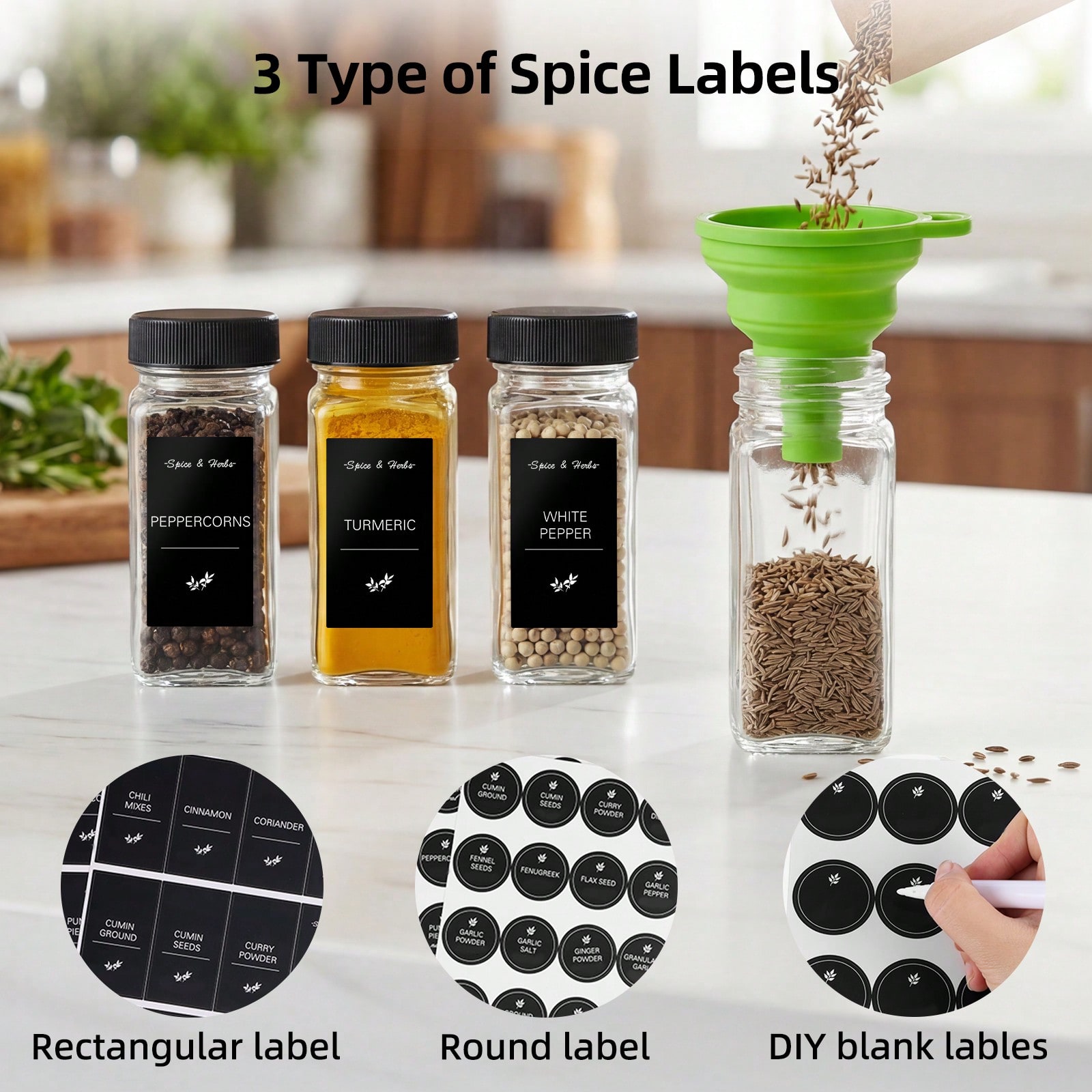 16/24-Pak Stoples Bumbu Kaca P - Spice Jar Labels ulasan dan harga