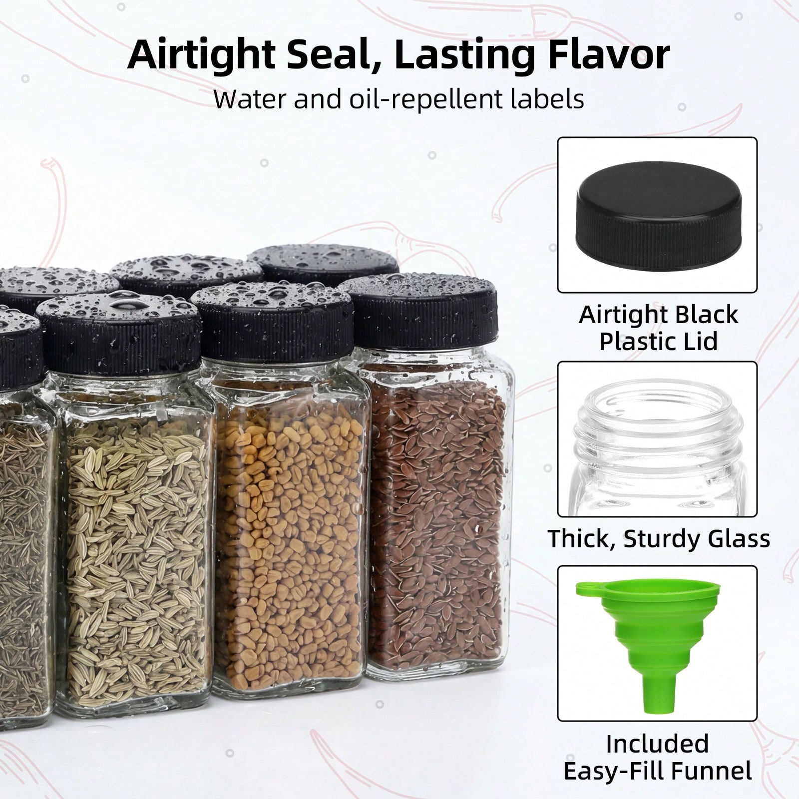 16/24-Pak Stoples Bumbu Kaca P - Spice Jar Labels ulasan dan harga