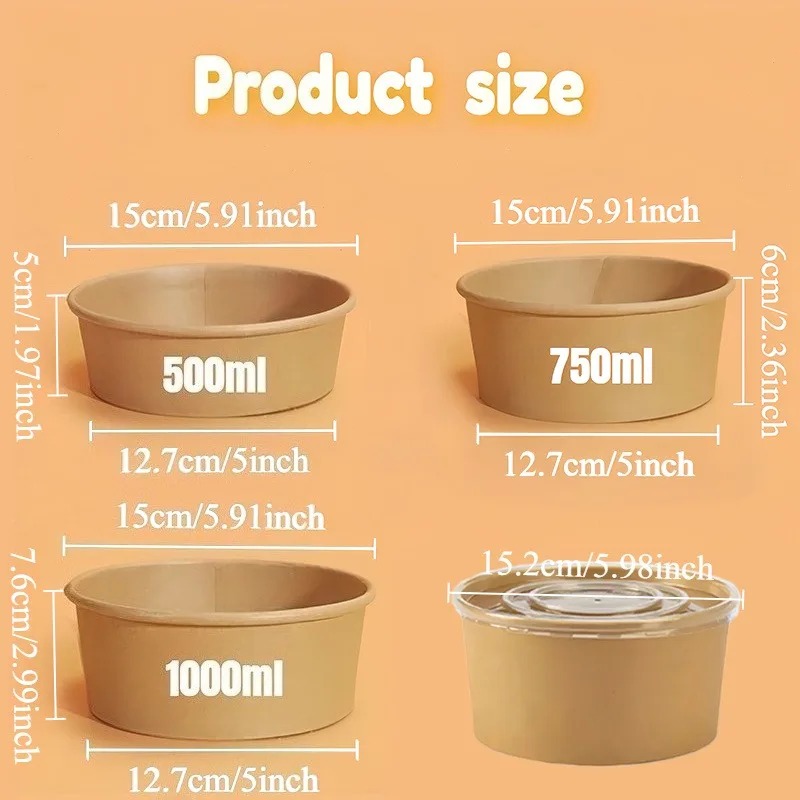 15/30 Buah Mangkuk Kertas Kraf - Meal Prep Bowl ulasan dan harga
