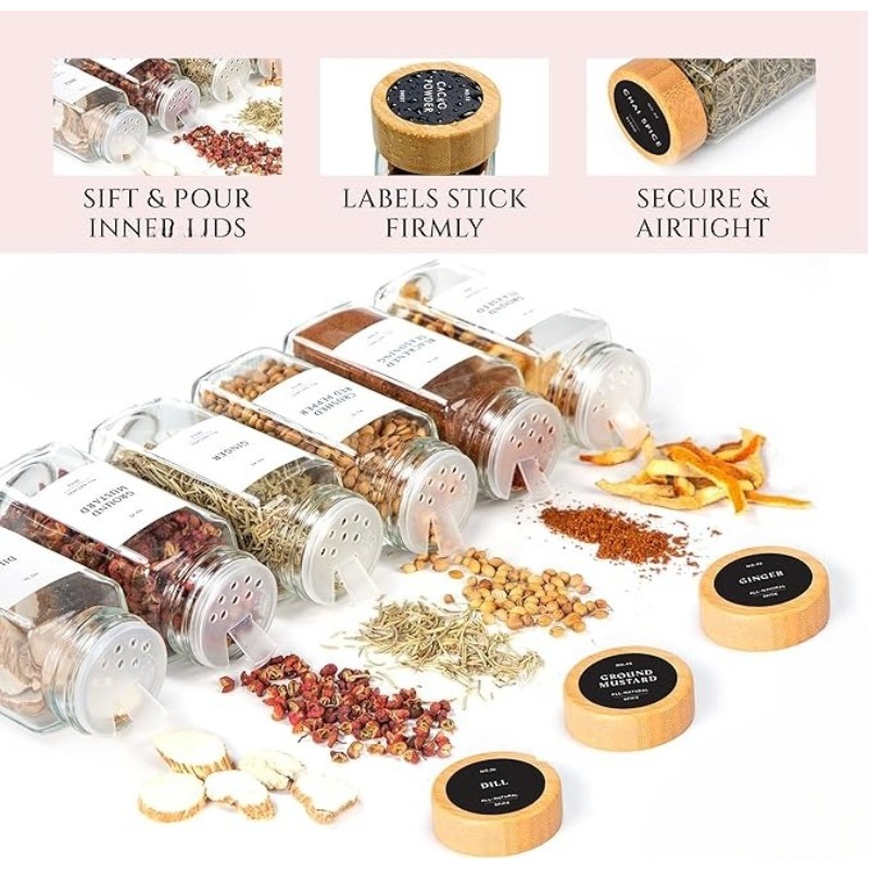 Set Stoples Bumbu Persegi deng - Spice Jar Labels ulasan dan harga