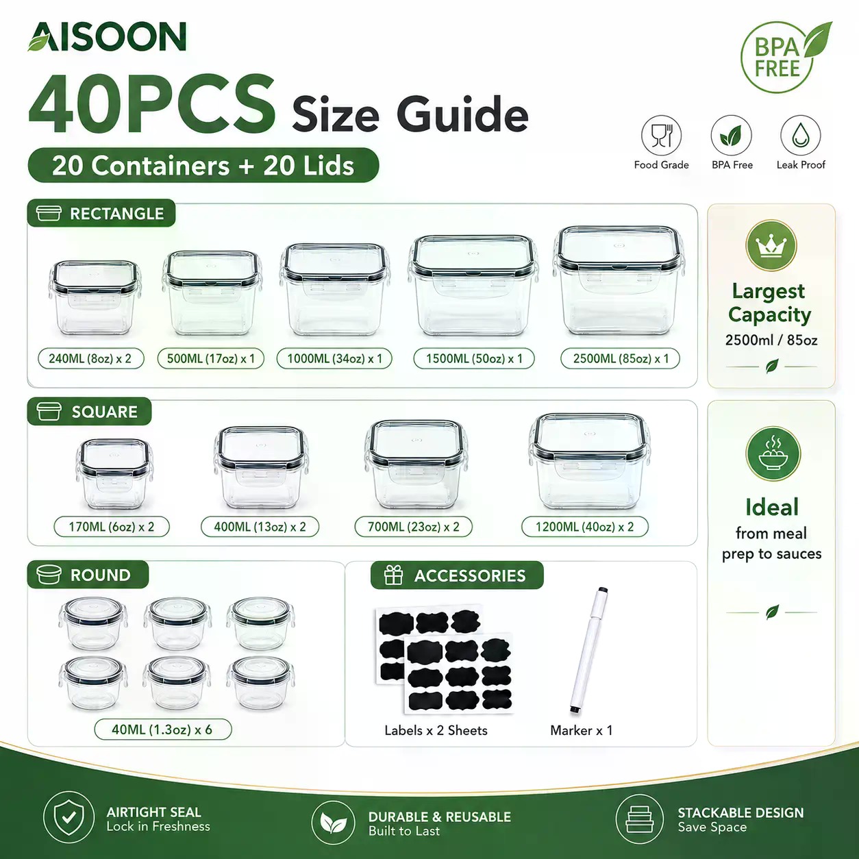 40 PCS Set Wadah Penyimpanan M - Meal Prep Container ulasan dan harga