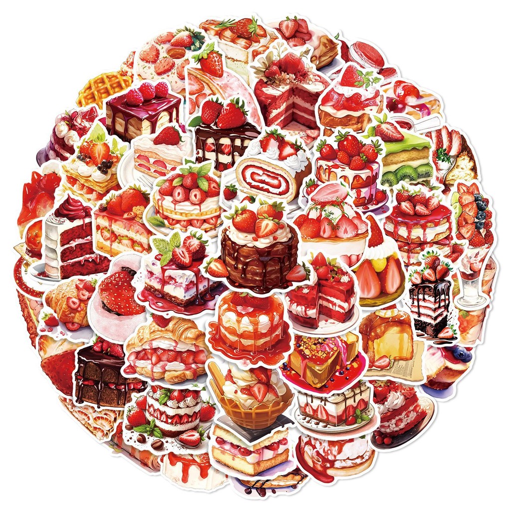 50 Buah Stiker Grafiti Makanan - Strawberry Huller ulasan dan harga