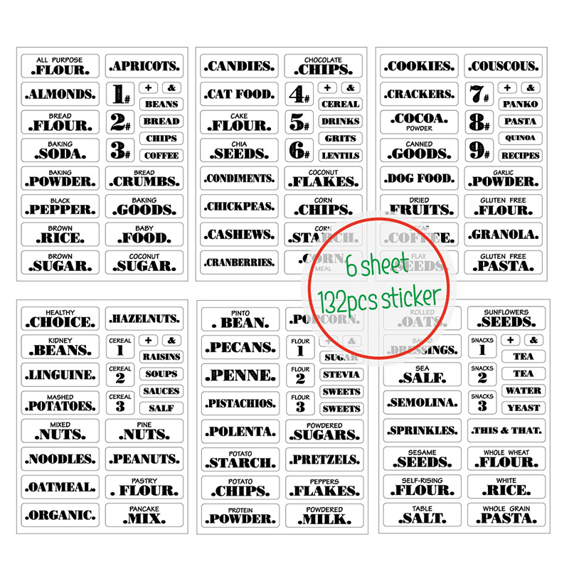 132 Buah Stiker Makanan Dapur  - Spice Jar Labels ulasan dan harga