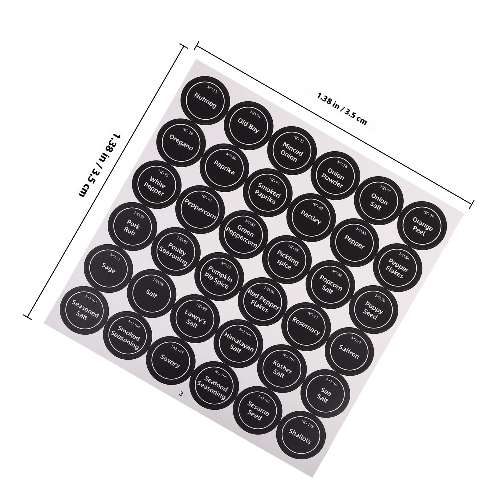 20 Lembar Label Bumbu Bulat Ta - Spice Jar Labels ulasan dan harga